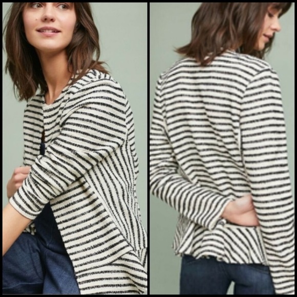 Anthropologie Jackets & Blazers - Anthropologie Dolan Left Coast Striped Peplum Jacket